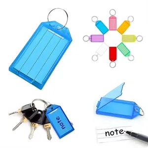 Plastic Name Luggage Key Tag with Split Ring Label Window