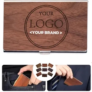 Wooden Stainless Steel Name Card Holder