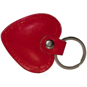 Custom Logo Faux Leather Keyring Heart