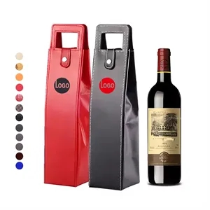 One Bottle PU Leather Wine Gift Bag