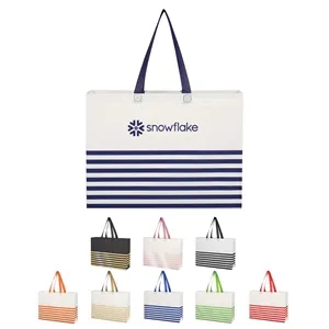 Non-Woven Horizontal Stripe Tote Bag