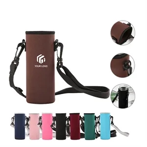 Custom Logo Bottle Cooler Sleeve Carrier with Adjustable Shoulder Strap