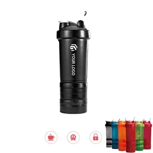Sports Fitness Shake Cup With Handle Three Pill Box Layer