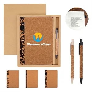 A5 Eco-friendly Coffee Cork Cover Notebook with Pen Slot