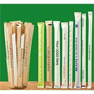 Custom Paper Wrapped Corn Starch PLA Straws