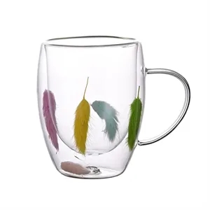 350Ml Double Walled Glass Mug