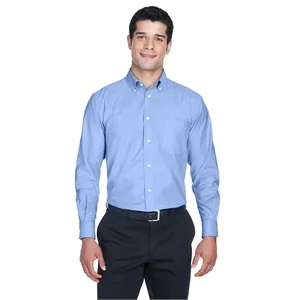 Harriton Men's Long-Sleeve Oxford with Stain-Release