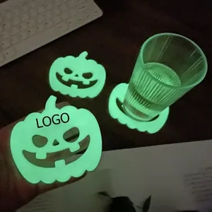 Luminous Halloween Pumpkin Silicone Coaster Cup Mat Pad