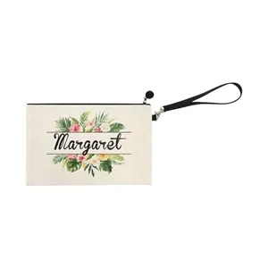 Linen Zippered Bag with Strap