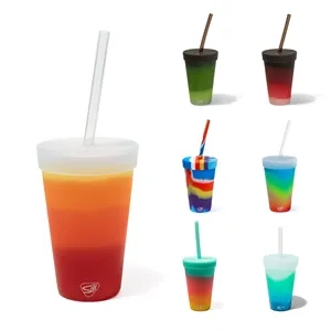 16 oz Silicone Straw Tumbler