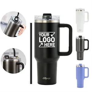 40oz Tumbler with Handle and Straw Lid