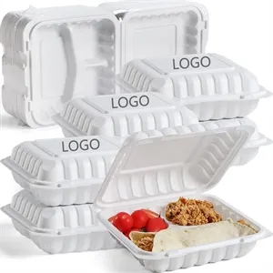 Clamshell Food Containers 3 compartment 9 x 9 inch