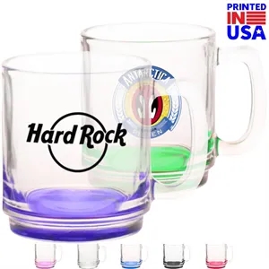 9 oz. Classic Glass Coffee Mug w/ Custom Logo Easy Grip