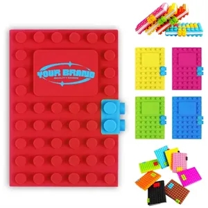 Custom Logo Stress Reliever Building Block Silicone Journal Notebook