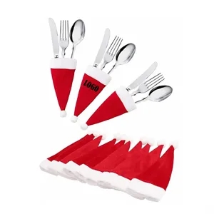 Santa Hat Fork Spoon Knife Storage Bag