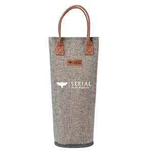 Custom Logo 1-Bottle Insulated Wine Tote Carrier