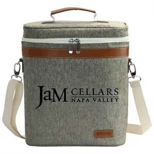 Custom Logo 3-Bottle Insulated Wine Tote Carrier