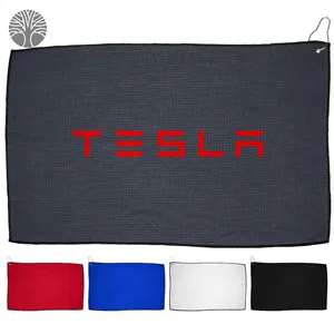 16" X 26" RPET Waffle Golf Towel w/Hook & Grommet