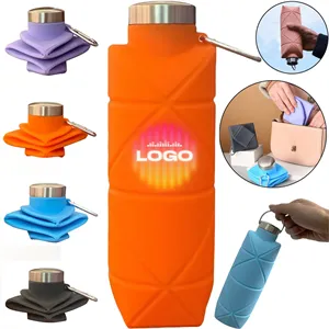 Custom Logo 24oz Outdoor Foldable Silicone Sports Water Bottle