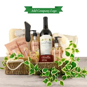 Stress Free Spa Treatment Gift Basket With Red Wine