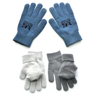 MOQ 50 PCS Winter Solid Color Knitted Gloves