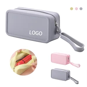 Custom Logo Silicone Makeup Macaron Small Square Bag