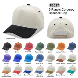 5 Panel Corduroy twotone Snapback Cap