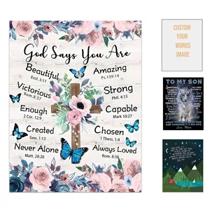 Custom Logo Custom Sublimation Flannel Throw Blanket