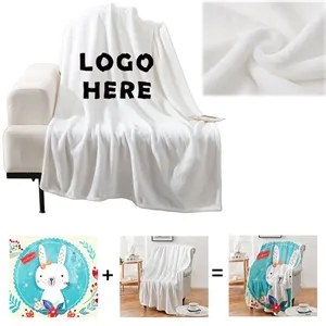 Custom 51" x 40" Soft Plush Flannel Sublimation Blanket