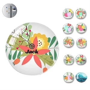 Crystal glass magnetic refrigerator sticker