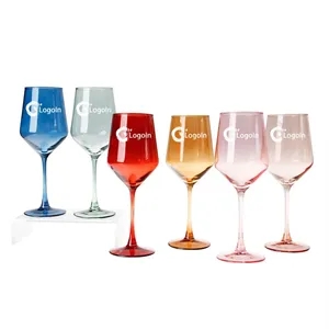 13.5 OZ Colored Wine Glass Cup Tall Stemmed for Drinkware