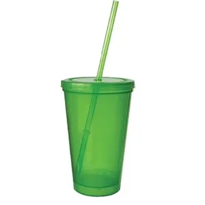 16 Oz. Double Wall Plastic Translucent Tumbler