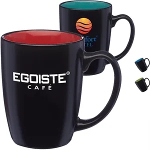 12 oz Two-Tone Black ceramic Coffee Mug