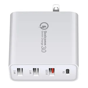 USB-C Wall Charger Fast Charging 4USB 1Type C US AC Outlet