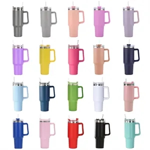 Custom Logo 40oz Stainless Steel Straw Tumbler