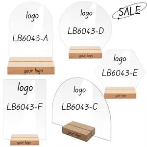 Acrylic Wooden Sign Holders Photo Card Display for Wedding