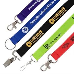 1" Flat Polyester Lanyard - 3 Day Rush