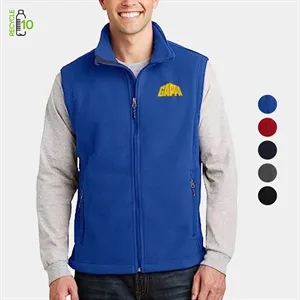 Men's Recycled Full Zip Fleece Vest W/ Wrinkle Resistance