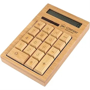 Eco Portable Solar Home Business Desktop Bamboo Calculators