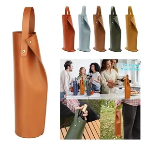 Reusable PVC Leather Wine Tote Carrier