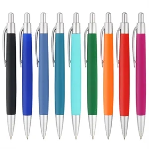 Soft Touch Ballpoint Pen with Flat Grip