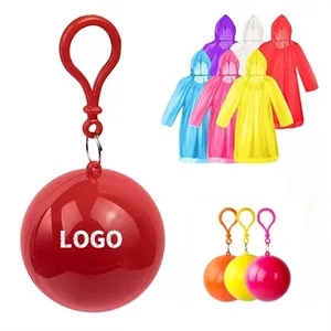 Keychain Ball Poncho Disposable Raincoat