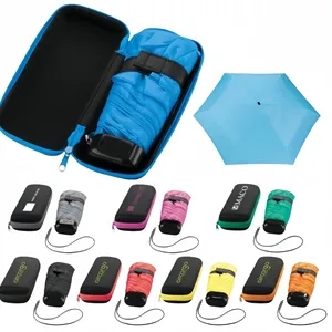Custom Logo Portable Travel Umbrella with Eva Case