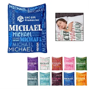 Custom Logo Custom Flannel Throw Blanket