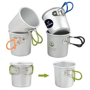 5oz Metal Camping Mug with Foldable Handles