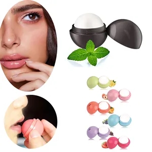 Custom Logo Custom Travel Beauty Fruit Scented Sphere Lip Balm