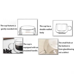 5OZ Double-Walled Glass Insulated Mug