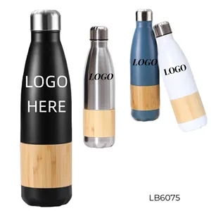 17 oz Bamboo Stainless Steel Insulated Water Bottles