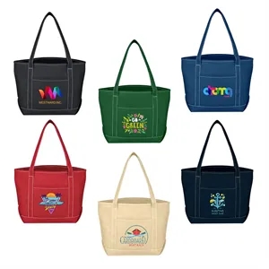 Full Color Medium Cotton Canvas Boat Tote Bag