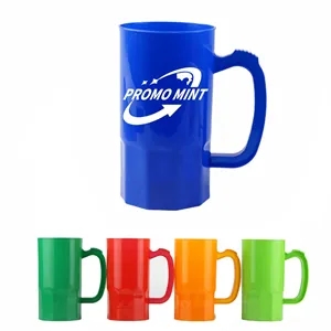 Custom 13oz Polypropylene Handled Plastic Stein Mug